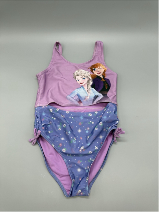 Disney Other - Disney Frozen Elsa Anna Girls 1 Pc Swimsuit 2-Piece Look Peekaboo Waist 7 / 8